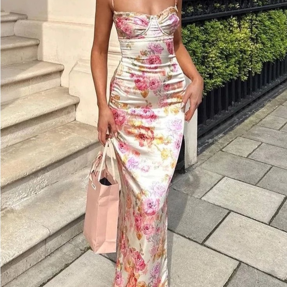 House of CB Strapless Floral Dress